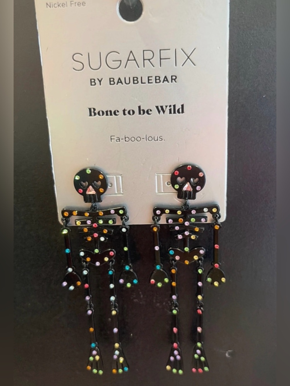 BAUBLEBAR Bone to Be Wild Articulated Moveable Crystal-Studded Earrings NEW NWT